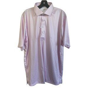 Collars & Co Semi-Spread Collar Polo XL Relaxed Pink & White Checkered NWOT